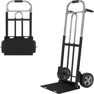 lot 142039 image: Folding Hand Truck Dolly - 600 LB Capacity, Heavy-Duty Wheels and Compact Design for Moving Heavy Loads in Warehouses, Offices, Homes, and Shopping