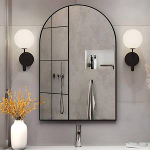 lot 142080 image: Arched Wall Mirror for Bathroom, 20x30 Arched Mirror Wall Mounted Mirror with Metal Frame, Black Vanity Mirror Decor for Mantle, Bedroom, Entryway, Living Room
