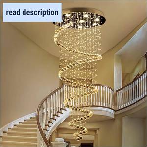 lot 142041 image: Retails for $470 Luxury Pendant Crystal Ball Staircase Ceiling Chandeliers Home LED Lighting Fixture Villa Hall Building Big Hanging Lamps,for The Bedroom