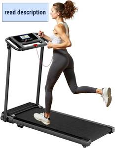 lot 142048 image: Retails for $130 Portable Treadmill with Handle, 3.0HP Walking Pad Treadmill, Electric Compact Treadmills,Treadmills for Home Small Space with 12 Preset Programs, Walking Pad with Handle,300 LBS Capacity(Black)
