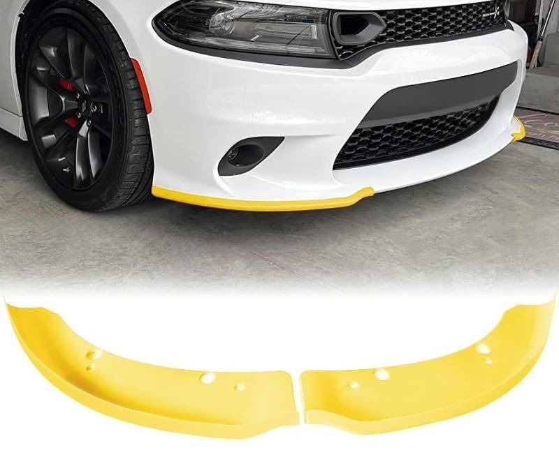 lot 171175 image: Dodge Charger Front Bumper Lip Splitter Protector Guard for 2015-2023  Yellow Spoiler Lip Compatible with Charger SRT 392, Scat Pack, RT, GT