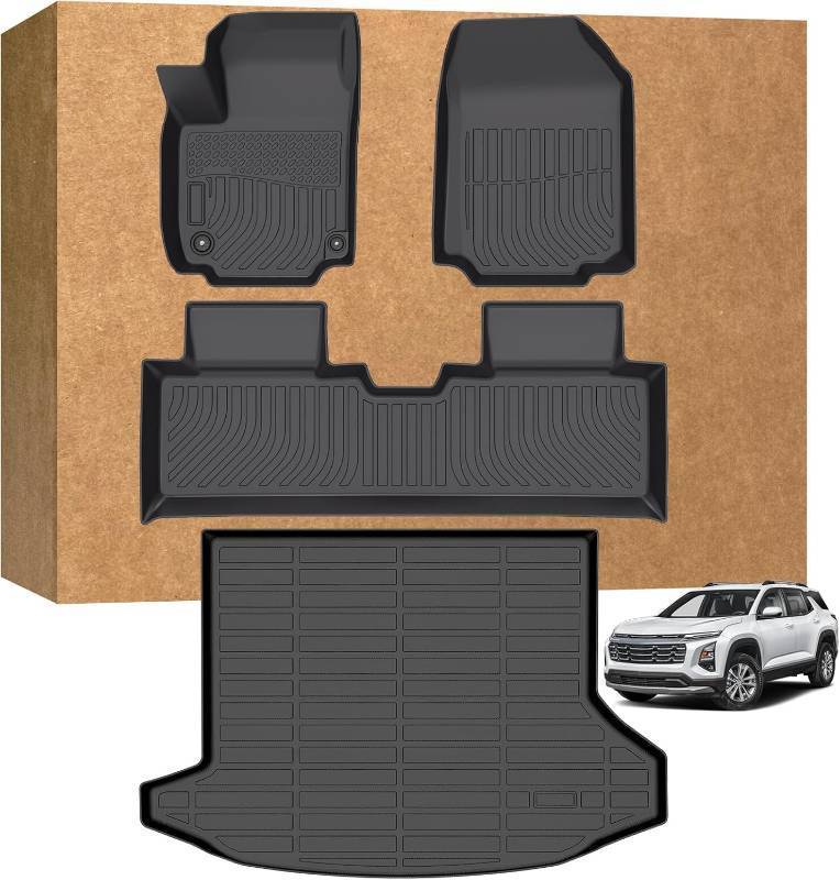 lot 471261 image: Floor Mats for Chevy Chevrolet Equinox 2025 2026 (Only Gas, Not for EV) & for GMC Terrain 2025 2026, Heavy Duty TPE Waterproof Non-Slip All Weather Protection Custom, Floor Mats & Cargo Liner