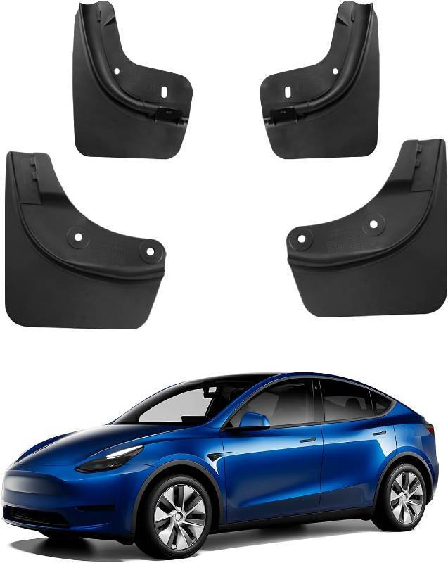 lot 101473 image: Motrobe 2021-2024 Tesla Model Y Mud Flaps No Drilling No Tape All Weather Mud Guard Splash Guards Tire Protection TPE Mudguards Fender Model Y Accessories Set of 4