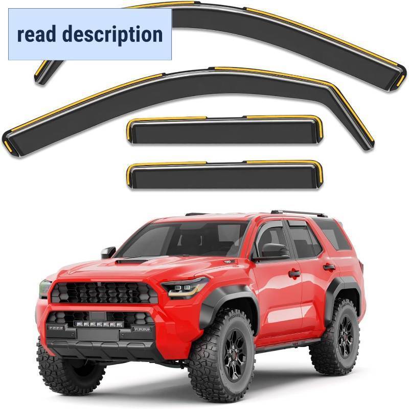 lot 101497 image: in-Channel Window Rain Guards Fit for 2025 2026 Toyota 4Runner, Extra Durable Window Visors Window Deflectors Vent Visors Vent Shades Car Accessories-4 pcs