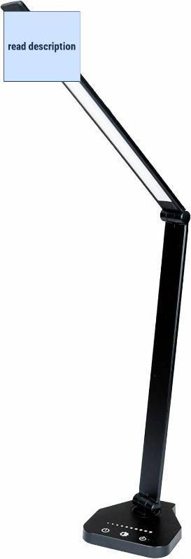 lot 401266 image: LED Desk Lamp with Wireless Charger, Dimmable Office Desk Light with USB Charging Port, 5 Lighting Modes with 10 Brightness Levels, Touch Control, Auto Timer 30  60min, Eye-Caring Table Lamps Black