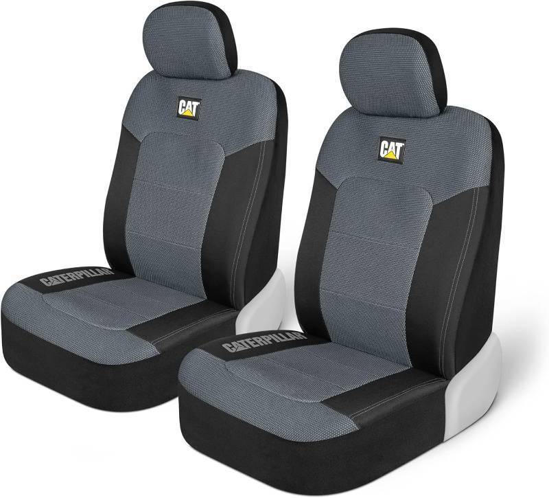 lot 111539 image: Cat MeshFlex Automotive Seat Covers for Cars Trucks and SUVs   Gray Car Seat Covers for Front Seats, Truck Seat Protectors with Comfortable Mesh Back, Set of 2