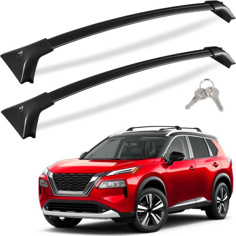 lot 111559 image: KINGGERI Lockable 260LBS Roof Rack Cross Bars Compatible with Nissan Rogue 2021 2022 2023 2024 2025 2026 SV SL Platinum with Flush Roof Rails, Heavy Duty Anti-Theft Aluminum Roof Rails Crossbars