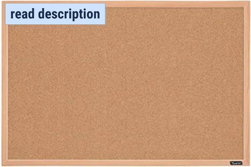 lot 111567 image: Quartet Cork Board Bulletin Board, 23 x 35 Framed Corkboard, Oak Frame, Decorative Hanging Pin Board, Perfect for Office & Home Decor, Home School Message Board or Vision Board (35-380352)