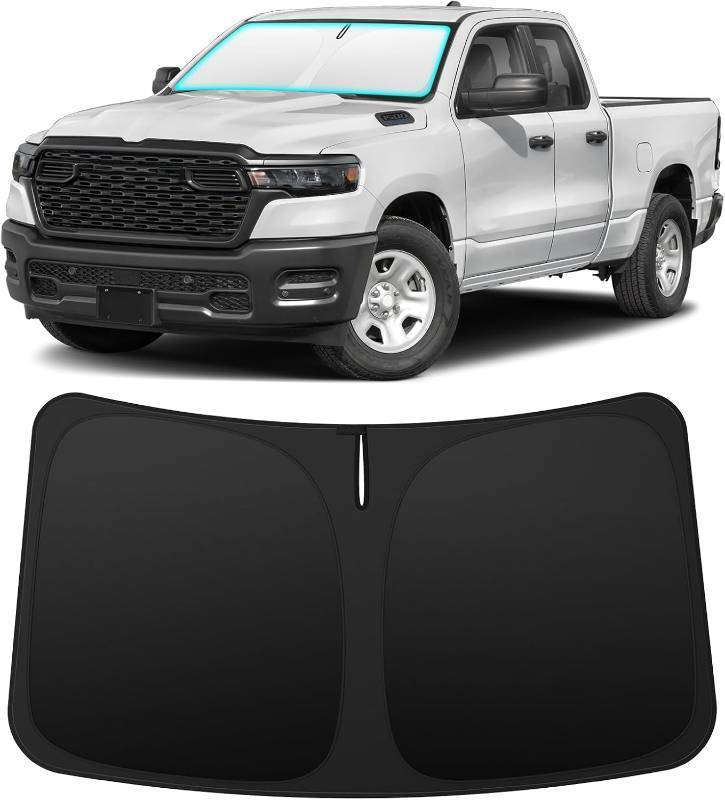 lot 111574 image: INSAUTO Custom Fit Windshield Sun Shade Accessories for Dodge RAM 1500 2019-2026, Foldable Front Window Sunshade, UV & Heat Reflector, Keeps Interior Cool, Includes Storage Bag
