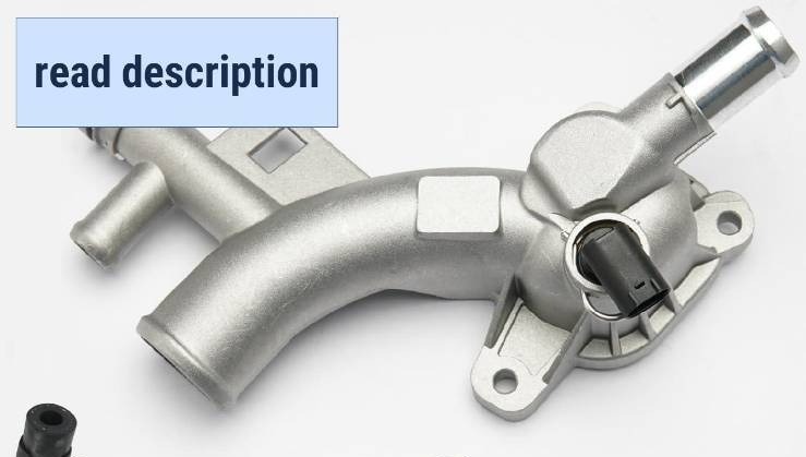 lot 411227 image: Aluminum Engine Coolant Thermostat Housing Water Outlet Compatible with 2011-2021 Chevy Cruze Sonic Trax, Buick Encore 1.4L Replaces 25193922, 902-846, 13251447