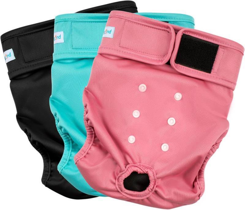 lot 411231 image: Paw Legend Washable Reusable Female Dog Period Diapers for Heat Doggie Puppy Diapers for Female Dogs (3 Pack,X-Small)