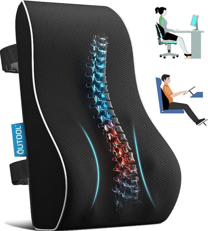 lot 411233 image: Lumbar Support Pillow for Office Chair, Office Home Essentials,Gifts for Mom,Dad, Back Support Pillow for Car, Chair Cushions,Back Pain Relief Improve Posture,Mesh Cover Double Adjustable Straps