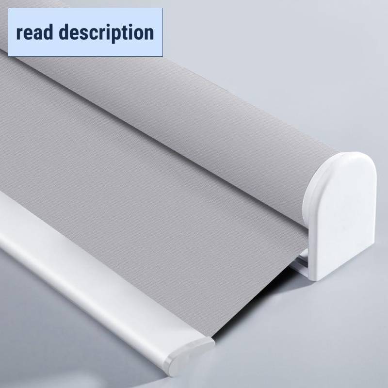 lot 411245 image: ZSHINE Manual Chain-Free Roller Shades Full Blackout Solid Color Fabric Customized Size (Light Grey)