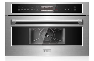 lot 16336 image: AAOBOSI 30 Inch Built-in Microwave and Convection Oven Combination, 1.6 Cu. Ft. Wall Oven Microwave Combos, Stainless Steel Finish, Touch Control LCD Display, Sensor Cook - Retail $999