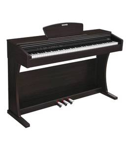 lot 16366 image: Donner DDP-300 Digital Piano with 88 Graded Hammer Action Weighted Keys, Record, Bluetooth, 10 Voices, 4 Reverb, Speakers, Professional Full Fize Key Keyboard Electric Dark Rose - Retail $689