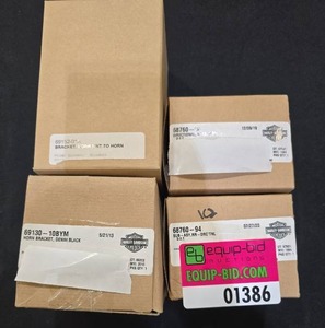 lot 1386 image: Harley-Davidson OEM Parts Lot - Horn Brackets and Components