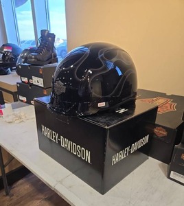 lot 9055 image: Harley-Davidson Half Helmet with Bar &amp Shield Logo - Size 4XL