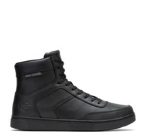 lot 9060 image: Harley-Davidson Midland Black Leather High-Top Sneakers - Size 10M
