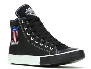lot 9063 image: Harley-Davidson #1 High Top Canvas Sneakers - Size 13M