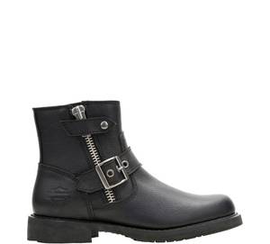 lot 9064 image: Black Leather Motorcycle Ankle Boots - Size 9M