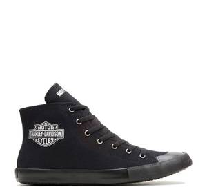 lot 9066 image: Harley-Davidson High Top Canvas Sneakers - Size 10.5