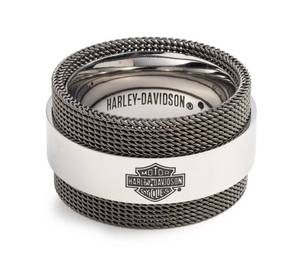 lot 9070 image: (2) Harley-Davidson Chain Link Ring - Size 14 &amp 15