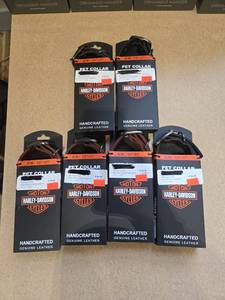 lot 9085 image: (6) Harley-Davidson Leather Pet Collar - Size SM