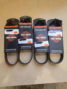 lot 9086 image: (4) Harley-Davidson Leather Pet Collar - Size LXL
