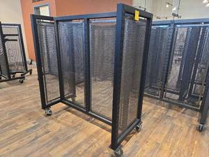 lot 11015 image: Industrial Metal Rolling Display Rack