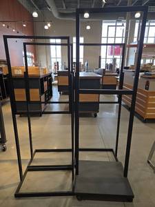 lot 11091 image: Black Metal Sign Display Racks