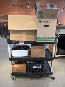 lot 11095 image: Display Rack Accessories and Rolling Cart