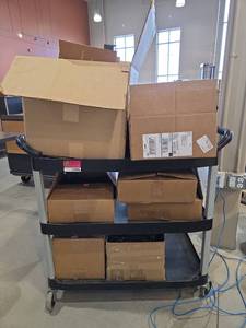 lot 11096 image: Display Rack Accessories and Rolling Cart