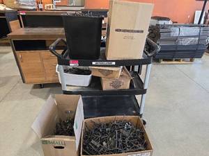 lot 11098 image: Display Rack Accessories and Rolling Cart
