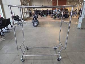 lot 11145 image: Commercial Grade Rolling Garment Rack