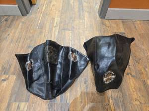 lot 9211 image: Harley-Davidson Leather Motorcycle Tank And Fender Cover