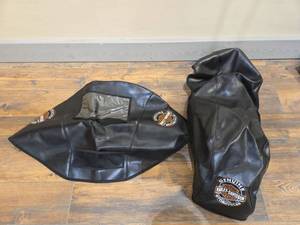 lot 9213 image: Harley-Davidson Leather Motorcycle Tank And Fender Cover