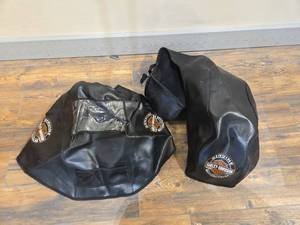 lot 9214 image: Harley-Davidson Leather Motorcycle Tank And Fender Cover