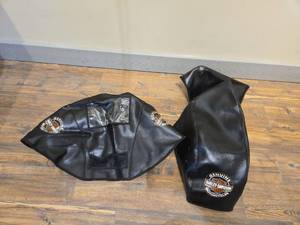 lot 9215 image: Harley-Davidson Leather Motorcycle Tank And Fender Cover
