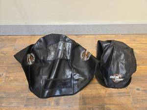 lot 9216 image: Harley-Davidson Leather Motorcycle Tank And Fender Cover