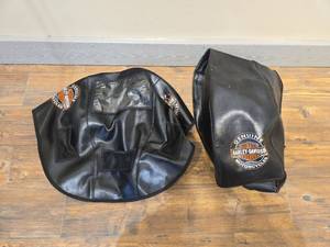 lot 9217 image: Harley-Davidson Leather Motorcycle Tank And Fender Cover
