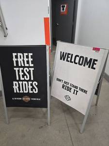lot 9312 image: Harley-Davidson Dealership A-Frame Sign - Set of 2