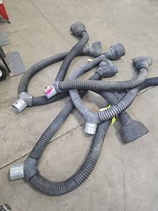 lot 9316 image: Industrial Exhaust Hose Set with Metal Connectors