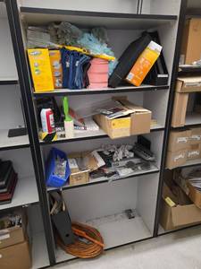 lot 11198 image: Contents of Shelf Including Cleaning Supplies, Organizers and More