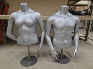 lot 11220 image: Female and Male Mannequin Torso Display Forms