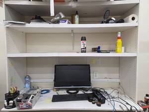 lot 11226 image: Dell S2330MX 23-inch LCD Monitor with Keyboard, and Office Supplies