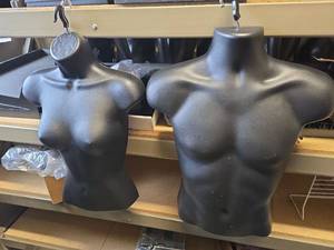 lot 11252 image: Male And Female Hanging Torso Mannequin Display Forms