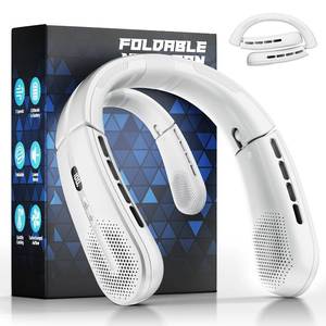 Portable Neck Fan - 8400 RPM Enlarged Turbo Airflow - 5200mAh Personal Rechargeable Cooling Wearable Fan - Max 16H, 4 Speeds, Foldable, LED Display - Great Gifts for Men Women - 2nd Gen White - Retail: $35
