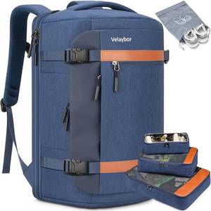 2L Travel Backpack with 4 Packing Cubes, TSA Friendly Flight Approved Carry-On Bag, Water-Resistant Weekender Business Backpack for Men Women, Fits 17.3 Laptop - Retail: $43"