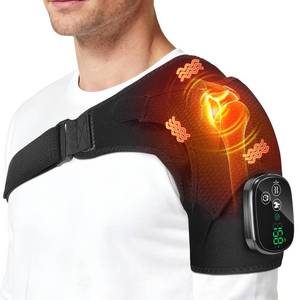 YUANBO Cordless Shoulder Heating Pad with Massager, Portable Shoulder Massager Wrap with 6 Timer & 3 Vibration with 6 Heat & Timer Modes Warmer for Men Women - Retail: $60