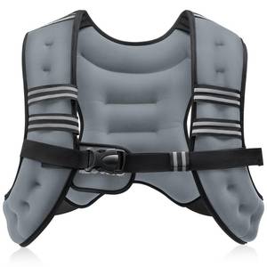 ZELUS Weighted Vest, 6lb/8lb/12lb/16lb/20lb/25lb/30lb Weight Vest with Reflective Stripe for Workout, Strength Training, Running, Fitness, Muscle Building, Weight Loss, Weightlifting, Grey(12lb) - Retail: $31